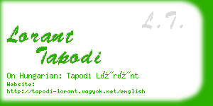 lorant tapodi business card